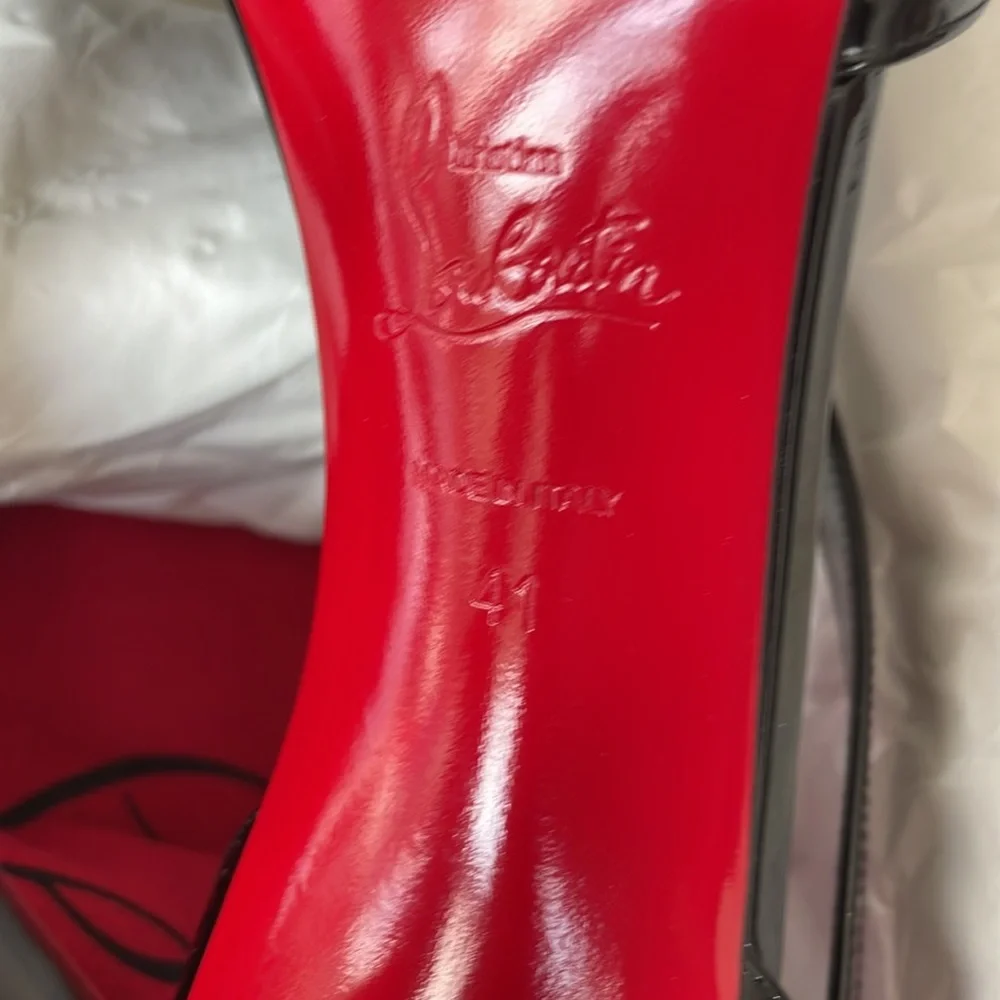 Christian louboutin ograde patent black stiletto sz 41